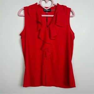 Karl Lagerfeld NWT Vibrant Red Ruffle Blouse Size XS